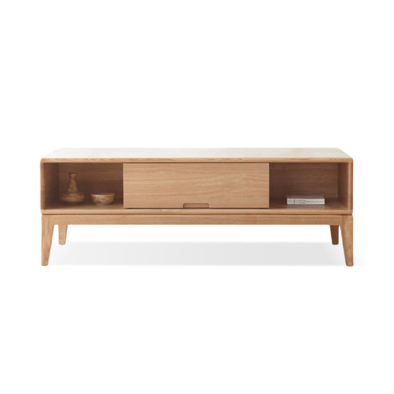 47.24" Burlywood Solid Wood Rectangular Coffee Table