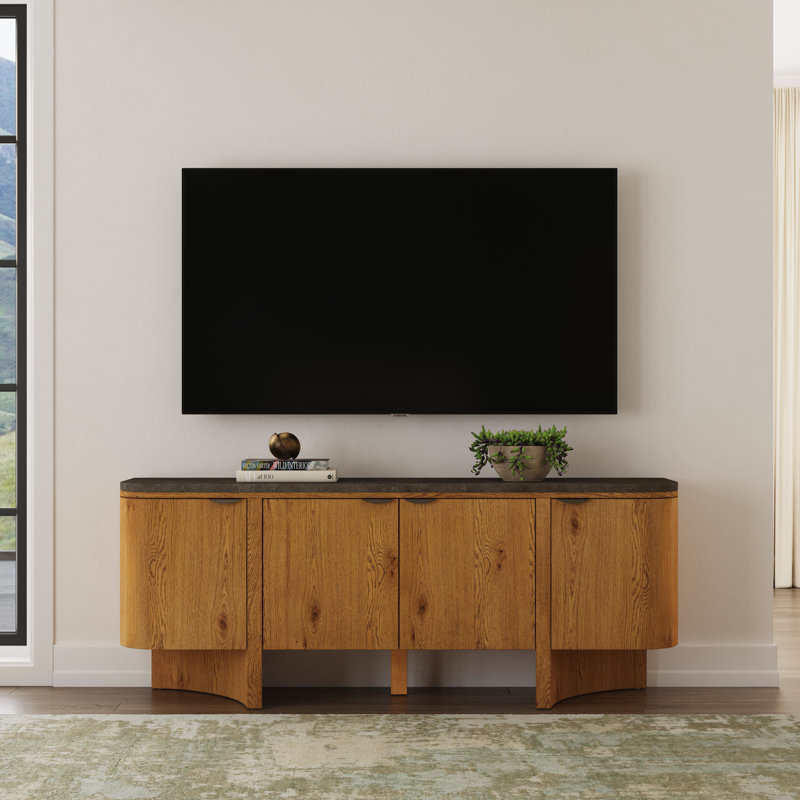 Solstice TV Stand Console, Oak/Blue