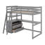 Lit mezzanine simple avec bureau et tablettes-213100093