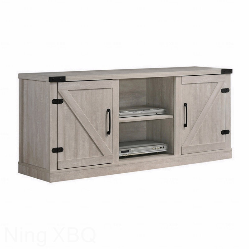 58 pouces, console multimédia et portes d'armoire coulissantes, Noir/gris