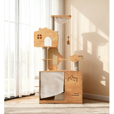 Solid wood multi-functional creative cat trees