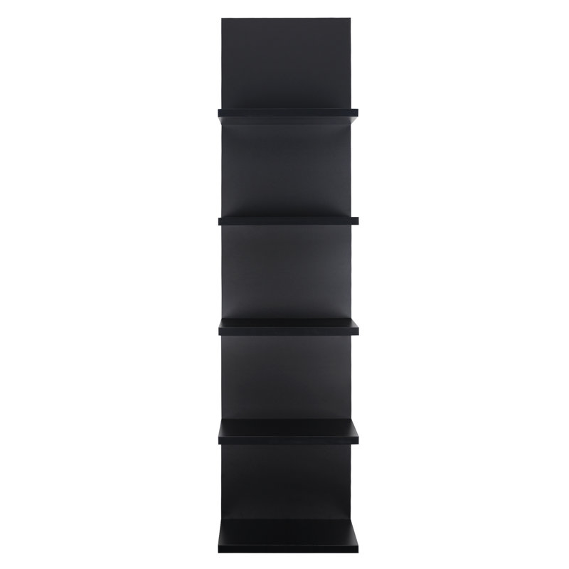 5-tier Floating Wall Shelf, Black