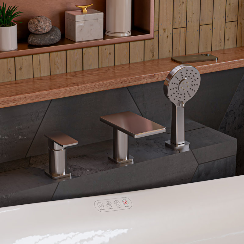 1 Handle Deck Roman Tub Faucet with Diverter, Brushed Nickel