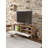 Modern TV Stand with Wall-Mount Option, Atlantic Pine & White, 40.9 x 18.5 x 13.8 inches | 100% Melamine Coated Chipboard, 0.7 inches Thick | Stylish Geometric Design with Multiple Shelves for Storage & Display