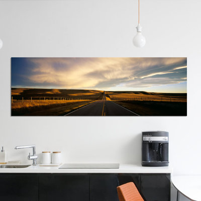 Country Road, Montana, USA by Panoramic Images - Unframed Panoramic Photograph on Canvas