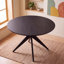 Table de salle à manger 45,28 "pour 2 à 4 personnes, table de salle à manger en bois avec pieds en fer de 1,18" d'épaisseur, table de salle à manger circulaire pour un coin lecture, salon-1093503036