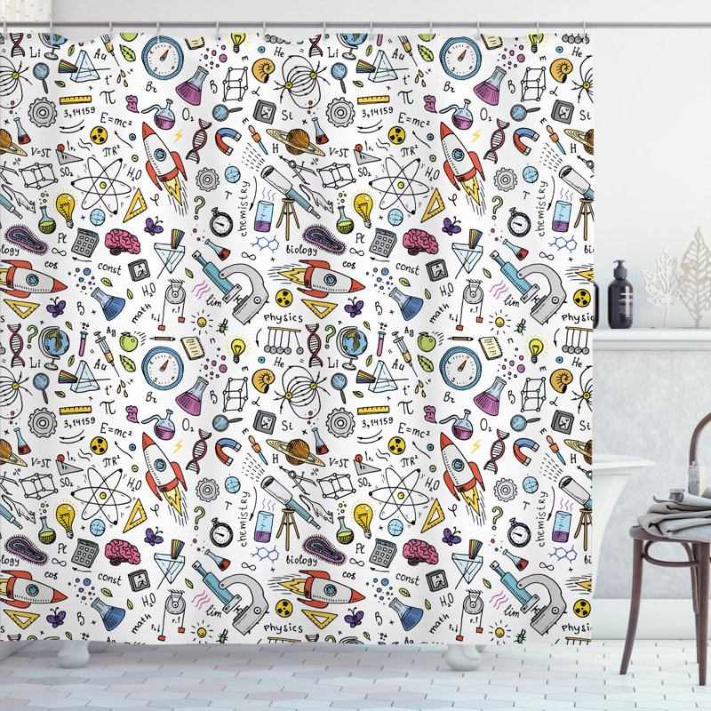 Ivy Bronx Science Shower Curtain Science, 70''H x 69''W