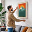 Mountain at Sunrise Mid-Century - Wrapped Canvas-131761846-131761856