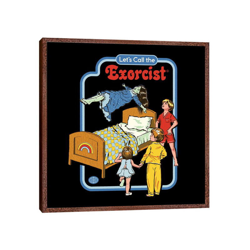 Let's Call The Exorcist by Steven Rhodes - Floater Frame Gallery-Wrapped Canvas Giclée on Canvas, Classic Wood Framed