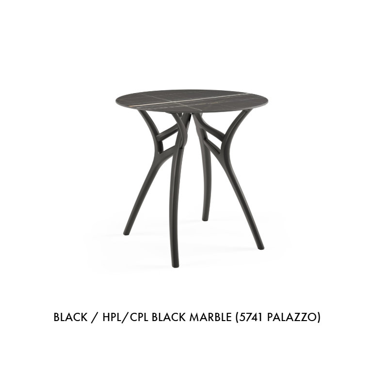 Tilia Ivy - L 77cm Round Table, Black Marble
