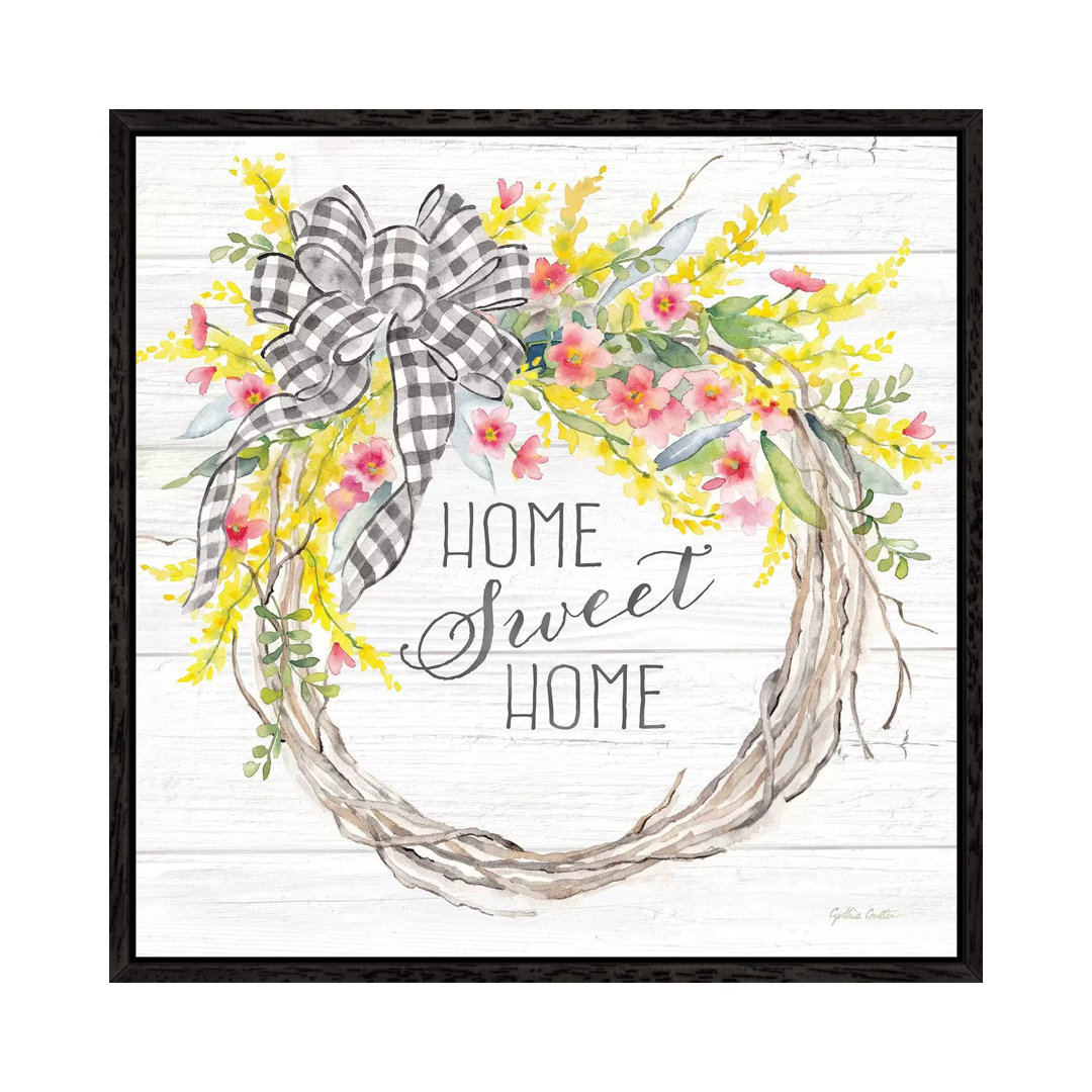 Spring Gingham Wreath Home von Cynthia Coulter - Gallery-Wrapped Canvas Giclée on Canvas