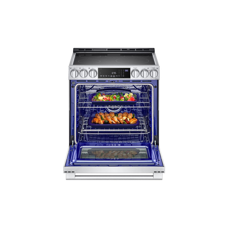 30" 6.3 cu. ft. Smart Slide-in Electric Range with Convection Oven, Stainless Steel