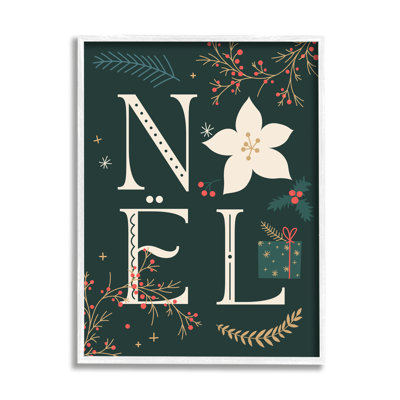 ba-842-Framed Noel with Christmas Bloom by Lil' Rue Single Picture Frame Print on Canvas