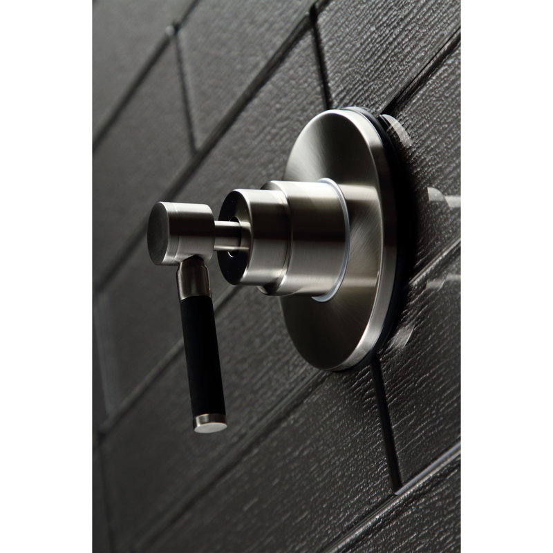 Kingston Brass Kaiser Single-Handle Wall Mount Three-Way Diverter Valve with Trim Kit, Brushed Nickel
