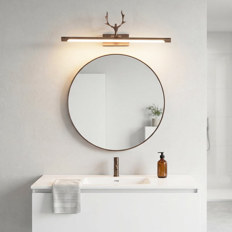 23  '' Led Antler Mirror Light, Vanity Light Fixture Wall Lamp Compatible With Bathroom Bedroom Table Dressing