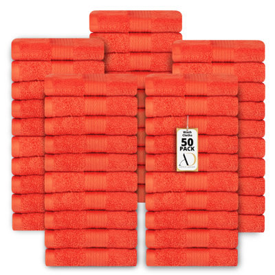 100% Cotton 600 GSM Washcloths 12 X 12 Inch Soft Absorbent, Quick Drying