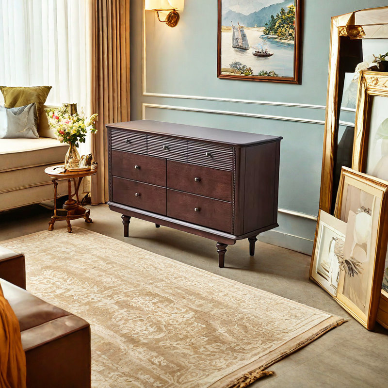 Commode d'appoint en bois massif style rétro
