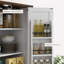 Armoire de cuisine de 71 po de hauteur, armoire de rangement de ferme avec 4 portes de grange, 6 tablettes derrière 2 portes, un tiroir et des tablettes réglables, armoire de salle à manger autoportante, bois