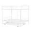 Lit superposé double en métal blanc avec lit gigogne - Style contemporain, construction robuste et en fer, option de couchage moderne et polyvalente pour les familles-189556377-189556359