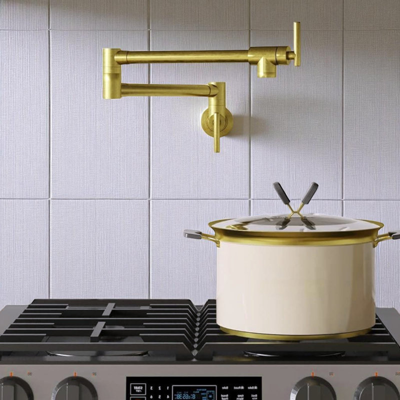 KISRAIS Kitchen Faucet, Brushed Gold