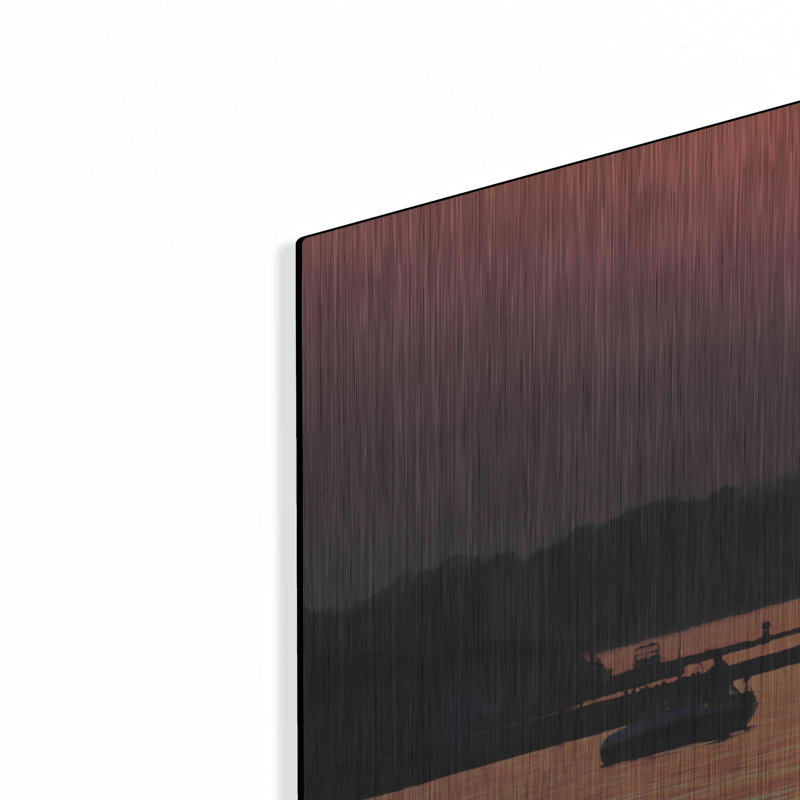 «River Sunset» par Lori Deiter, art mural en métal, H 12 po x l 36 po