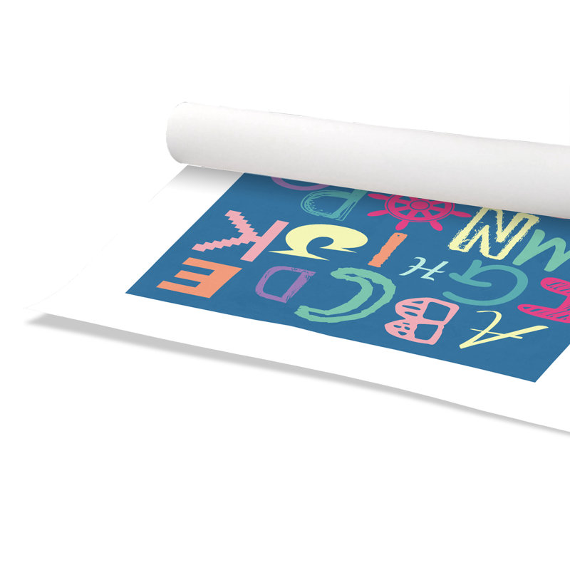 Alphabet imprimé sur papier, H 10 po x l 8 po x P 1 po, Papier