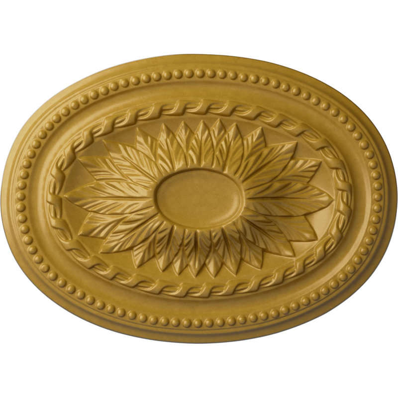 Endurathane Raymond Ceiling Medallion, 18"OD x 1 1/4"P (Fits Canopies up to 5 3/8"), Hand-Painted Smokey Topaz Crackle Finish