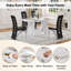 Ensemble de table de salle à manger rectangulaire en faux marbre de 63 po pour 4 à 6 personnes avec chaises en similicuir et base en forme de O-1319578603-1319578614
