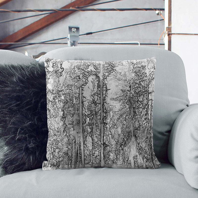 Montana Forest Cushion with Filling, 40cm H x 40cm W x 15cm D, Black