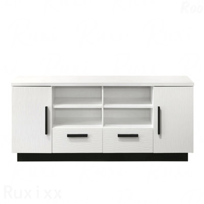 70.5"W White Finish TV Stand With Drawers