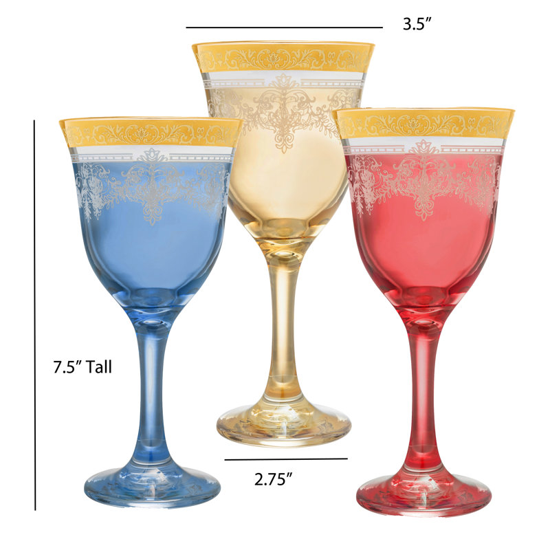 9 oz. Veneziano Corona Verre à pied en verre, rouge