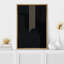 Motif géométrique noir sur fond gris à rayures, formes abstraites et minimalistes, décoration murale nordique contemporaine sur toile-97558817-119460983-97558819