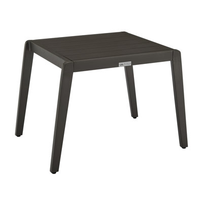 Higgins Outdoor Rectangular Slatted Aluminum Side Table in Powder Coated Dark Bronze Finish