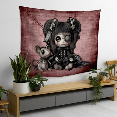 Petite tapisserie rouge Little Stitch Ups Old Friends Mouse