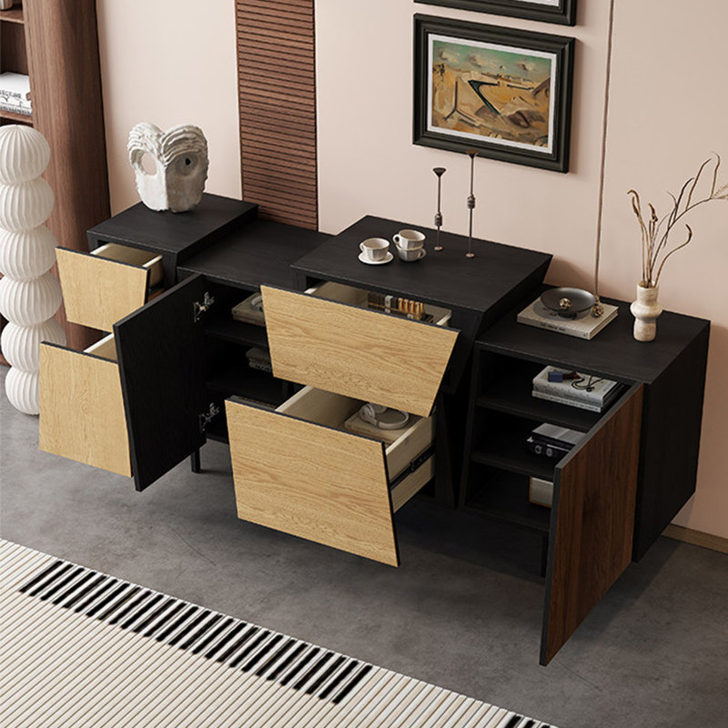 Buffet de style moderne et minimaliste, Noir / brun