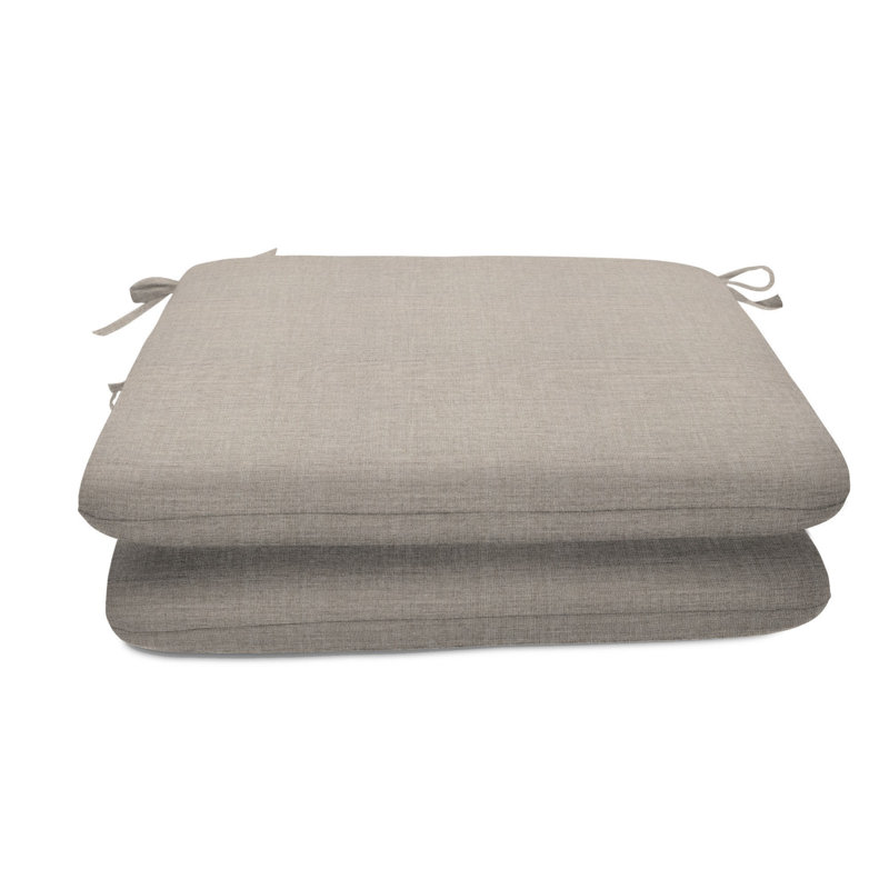 Coussin de siège d'intérieur / extérieur 2 pièces en tissu décontracté Sunbrella®, L 18 po x P 18 po, Argent coulé Sunbrella®