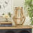 16" H Reclaimed Wood Beaded Candle Lantern