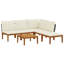  Garden Lounge Set Solid Acacia Wood & Rope Sofa Outdoor Furniture Patio