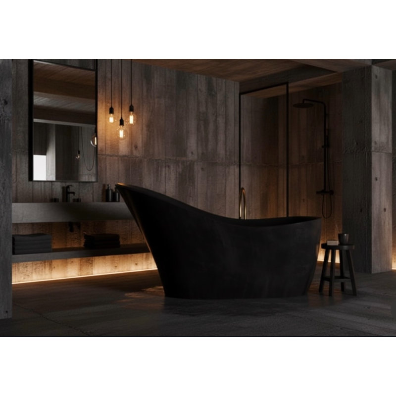 67.3'' L Soaking Bathtub, Black