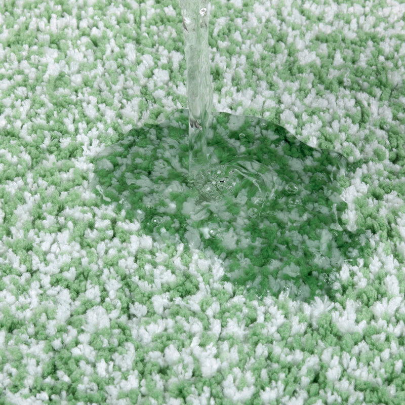 Ensemble de 4 tapis de bain en microfibre absorbante douce avec envers antidérapant (ensemble de 4), Vert