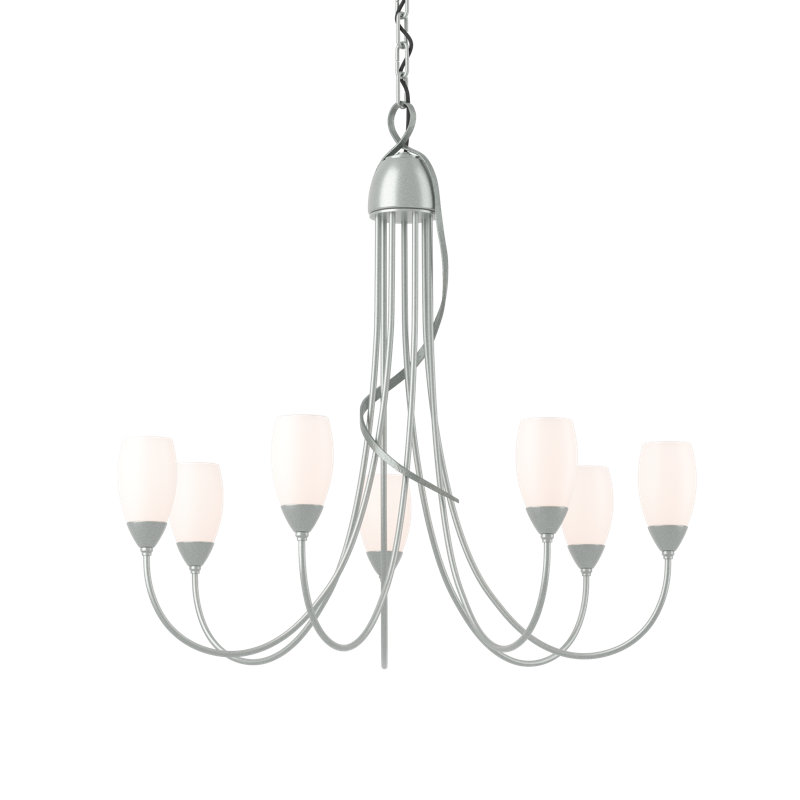 Flora 7 - Light Shaded Classic/Traditional Chandelier, Vintage Platinum