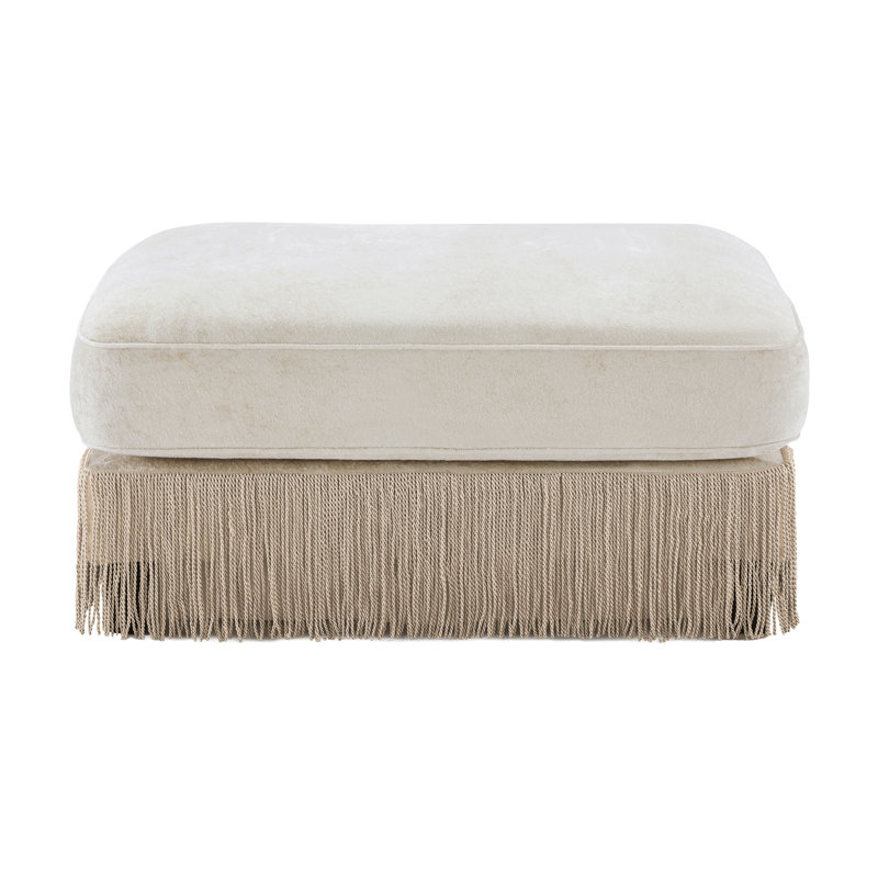 Repose-pieds en velours, Beige