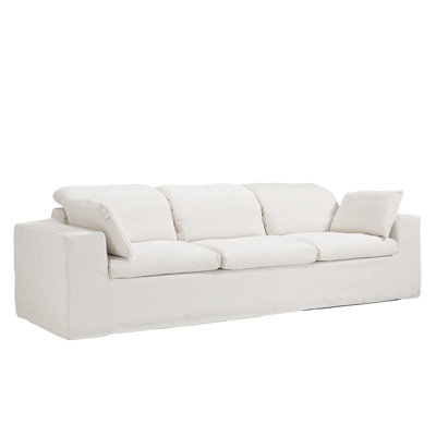 Canapé à compression profonde - aucun assemblage requis avec housse amovible lavable - mélange de coton et de plumes de canard (20% coton / 80% plumes)