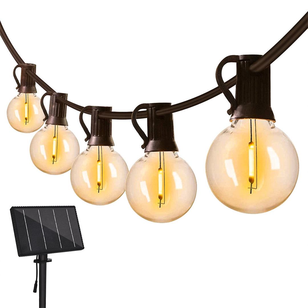 Alitsia 2438.4cm Solar Powered 42 - Bulb Festoon Lights String Light