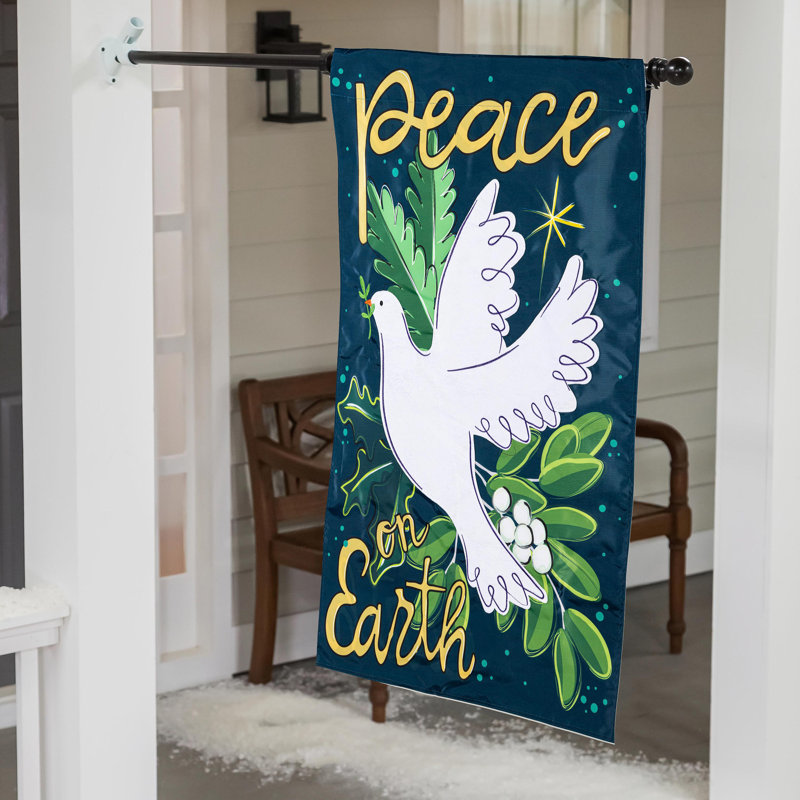 Paix sur terre Applique drapeau de maison