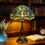 Lampe de table libellule de style Tiffany avec abat-jour en verre coloré, lampe de bureau à DEL à température réglable de 3 couleurs pour la chambre à coucher, le salon ou le bureau à domicile, y compris l'ampoule
