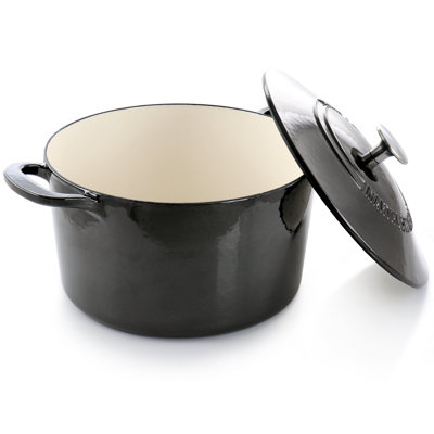 Martha Stewart 7 Quart Enameled Cast Iron Dutch Oven With Lid In Yellow Ombre