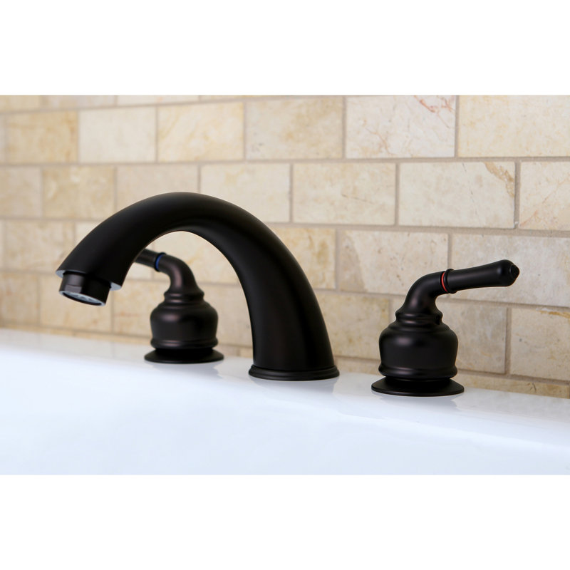 Kingston Brass Magellan Two-Handle 3-Hole Deck Mount Roman Tub Faucet, Oil Rubbed Bronze
