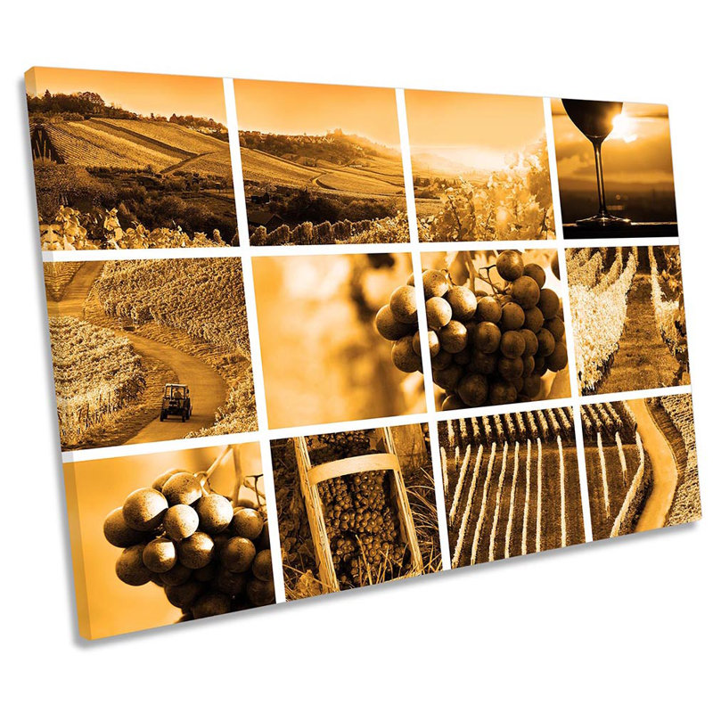 Wine Vineyard Harvest - Wrapped Canvas Print, 91.4cm H x 137.2cm W x 4cm D