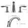 2PCS 8" Sink Faucet,Widespread Zinc Alloy+Plastic 3 Hole, Pop Up Drain and cUPC Lead-Free Hose